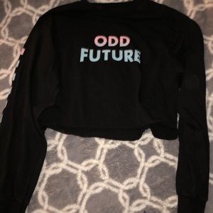odd future cropped ombré long sleeve